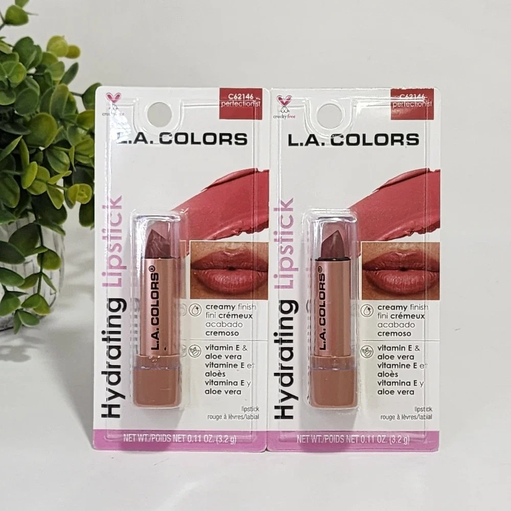 L.A. Colors Hydrating Lipstick Perfectionist Creamy Finish C62146 - Lot of 2